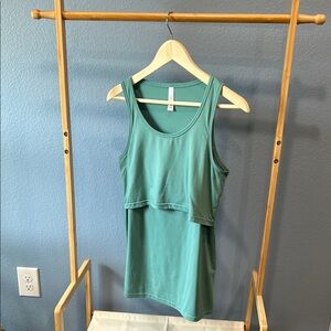 Latched Mama Basics Tank in Light Teal Green SMALL EUC